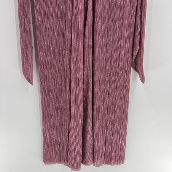 Sabina Musayev Donni Metallic Jumpsuit Antique Rose Pink Wide Leg Size Large NWT - Picture 5 of 9